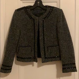 French Connection Short Gray Blazer w Sequin